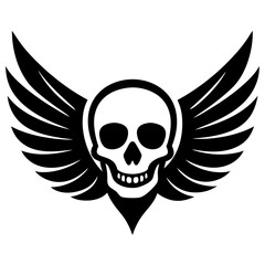 Fototapeta premium Skull Wings vector silhouette 