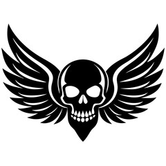 Fototapeta premium Skull Wings vector silhouette 