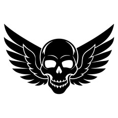 Skull Wings vector silhouette 