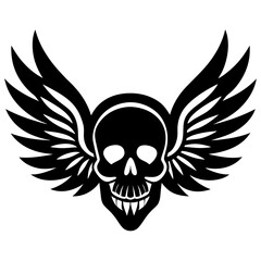 Skull Wings vector silhouette 