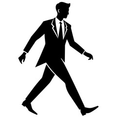 Vector silhouette of walking man with arms swinging
