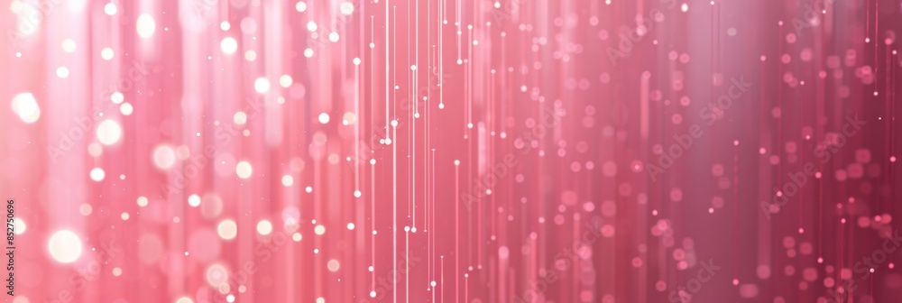 Poster light pink background featuring floating digital particles and vertical bar lines, offering a fresh 