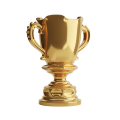 golden goblet trophy isolated on transparent background