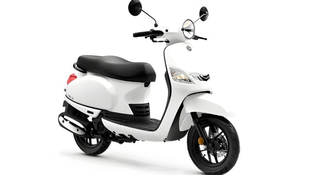 scooty on isolated white background. white cool scooty model genrated by AI.