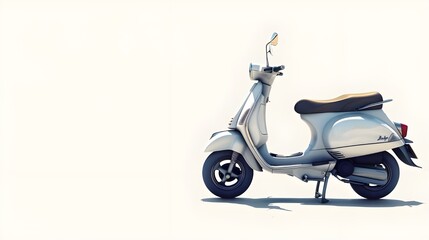 scooty on isolated white background. white cool scooty model genrated by AI.