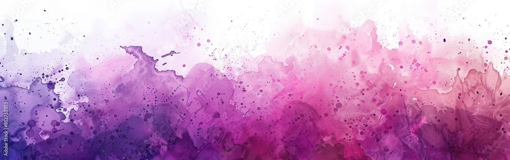 Poster This is an abstract watercolor background with purple and pink splashes. The background is white with a gradient of purple and pink. The splashes are in different sizes and shapes. It can be used as a