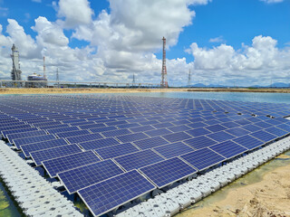 PV floating on water as solar cell farm.