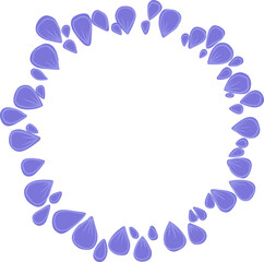 Abstract purple petal flower wreath frame for decoration on romantic and beautiful concept.