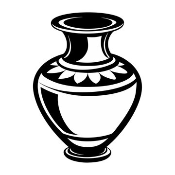 recommend clip art: greek vase, greek vase isolated, antique vase isolated on white, vector illustration of a vase in-black outline design, 