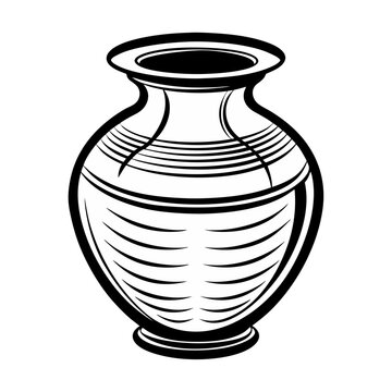 recommend clip art: greek vase, greek vase isolated, antique vase isolated on white, vector illustration of a vase in-black outline design, 