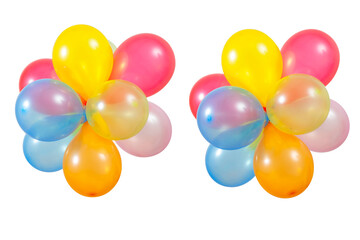 Colorful transparent balloons. Multicolored balloon's group on Isolated Background