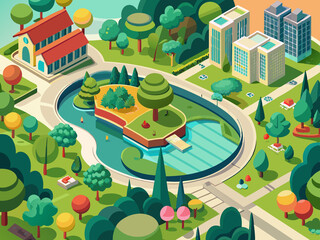 High-angle shot of a football field with players mid-game