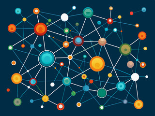 A network of interconnected nodes and lines, like a digital map