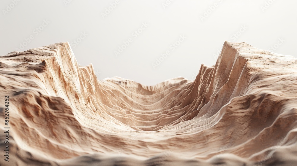Poster minimalistic abstract design with jagged, irregular shapes mimicking rough natural terrain, sharp an