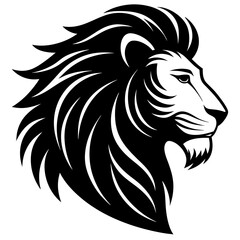 A side profile of a lion silhouette vector illustration 