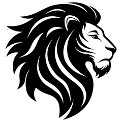 A side profile of a lion silhouette vector illustration 