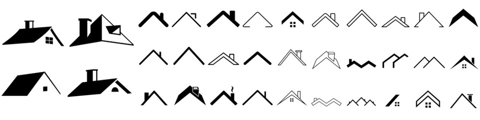 House Roof icon vector set. Roof illustration sign collection. Housetop symbol. Carpet logo. © Denys