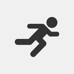 Running man vector icon design on white background. Recreation, sport concept.