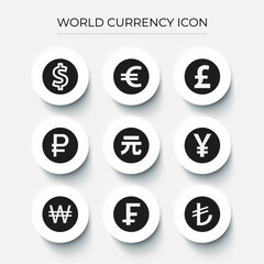 free vector world currency icon collection