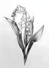 lily of the valley drawing. lily of the valley easy drawing genrated by AI.