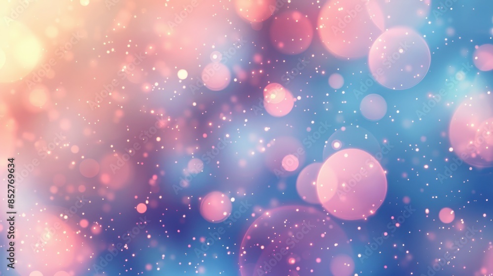 Poster A colorful background with pink and blue swirls and dots