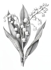 lily of the valley drawing. simple lily of the valley drawing genrated by AI.