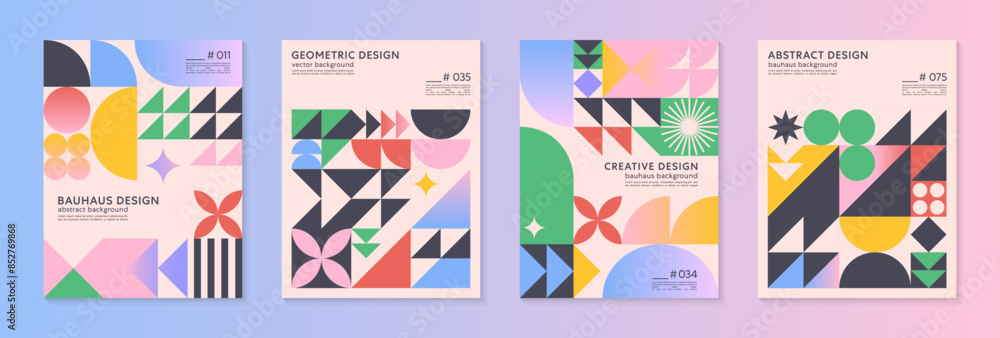 Wall mural abstract geometric pattern backgrounds with copy space for text.trendy minimalist geometric designs 