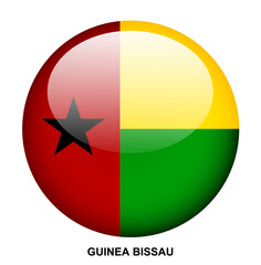 Fototapeta premium GUINEA BISSAU flag button on white background