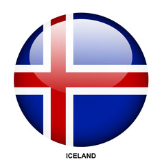 Obraz premium ICELAND flag button on white background