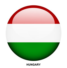 HUNGARY flag button on white background