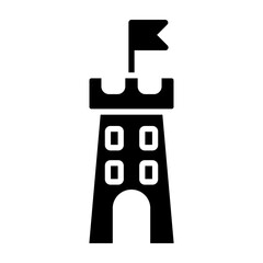 Castle Flag Glyph Icon
