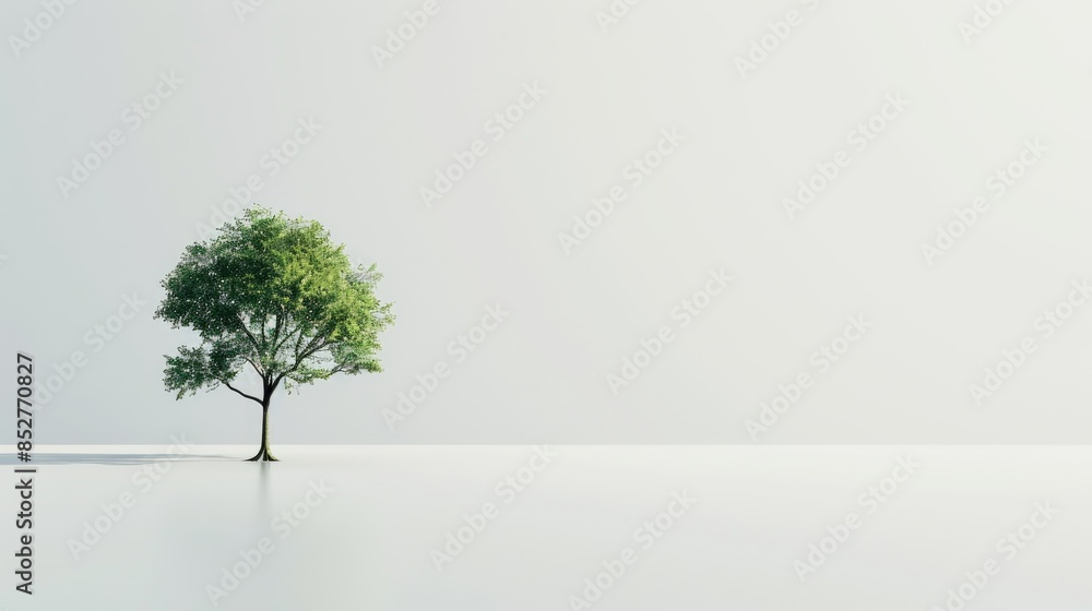 Poster for world environment day a single tree stands out against a blank backdrop serving as a captivating
