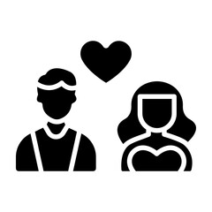 Couple Vector Glyph Icon