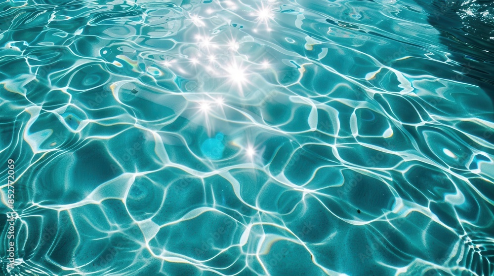 Aufkleber the water is calm and clear, with ripples and waves that reflect the sunlight. concept of tranquilit