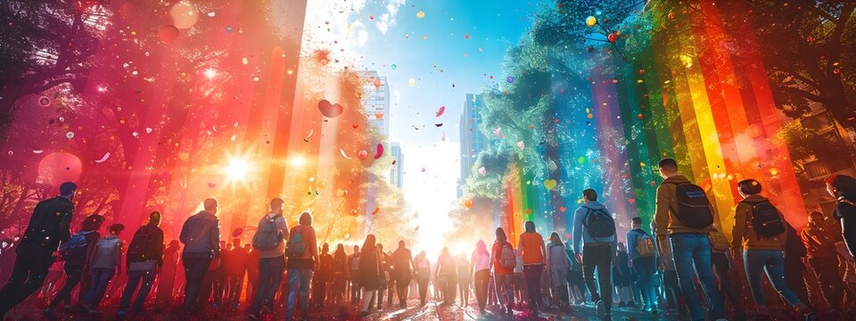 Vibrant LGBTQ Community in the City Streets