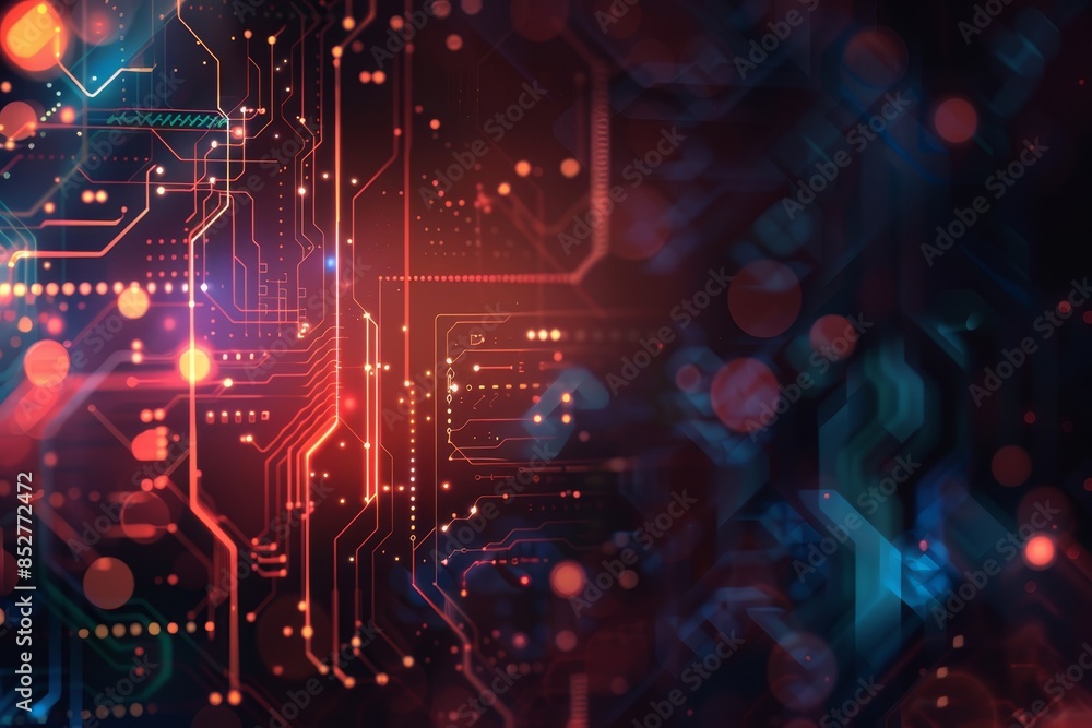 Poster futuristic abstract technology background with modern design elements in high quality image
