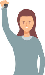 Young woman is holding up car keys, happy about a new automobile purchase