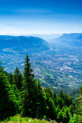 Hiking Hochmuth Southtyrol near Dorf Tirol. With sights over Meran.