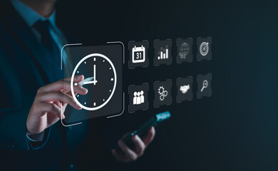 Time management concept. Work planning increases efficiency and reduced work time. Work management for business