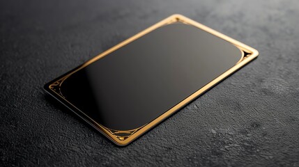 blank Gold Rim Discount Card A card with a sleek design and a gold rim around the edges