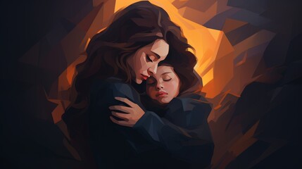 Visualizing postpartum depression  a mother s emotional distance from her baby illustration