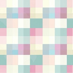 This image features an abstract pattern made up of multiple squares in various shades of pastel green, pink, and blue. The squares are arranged in a grid formation, creating a visually appealing and c