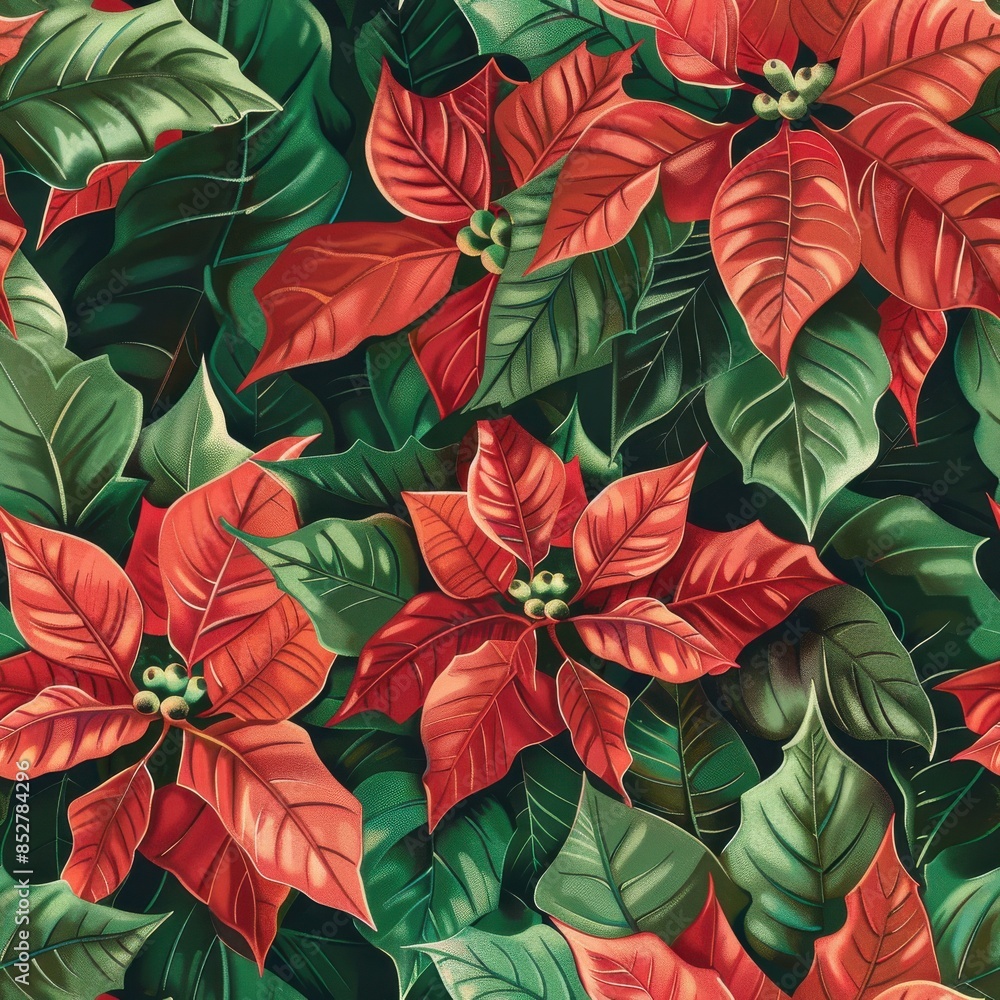 Aufkleber a beautiful red and green flower arrangement with a green background. the flowers are red and green 