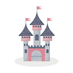 A castle for a princess on a white background. Vector illustration