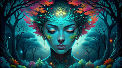 Fototapeta premium A colorful painting of a woman