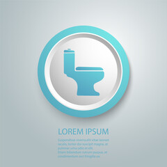 Toilet bowl icon, isolated on white vector Illustration in modern flat style sign