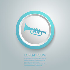 Trumpet instrument isolated icon vector in modern flat style sign