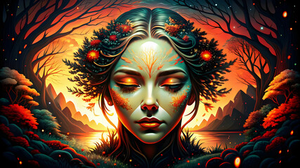 Fototapeta premium A colorful painting of a woman