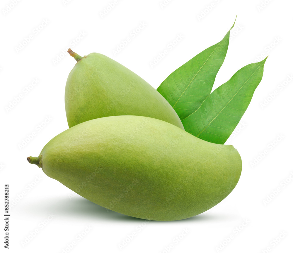 Wall mural sweet mango fruit isolated on white background