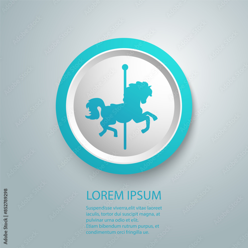 Poster carousel horse vector icon on white background. flat vector carousel horse icon symbol sign from mod